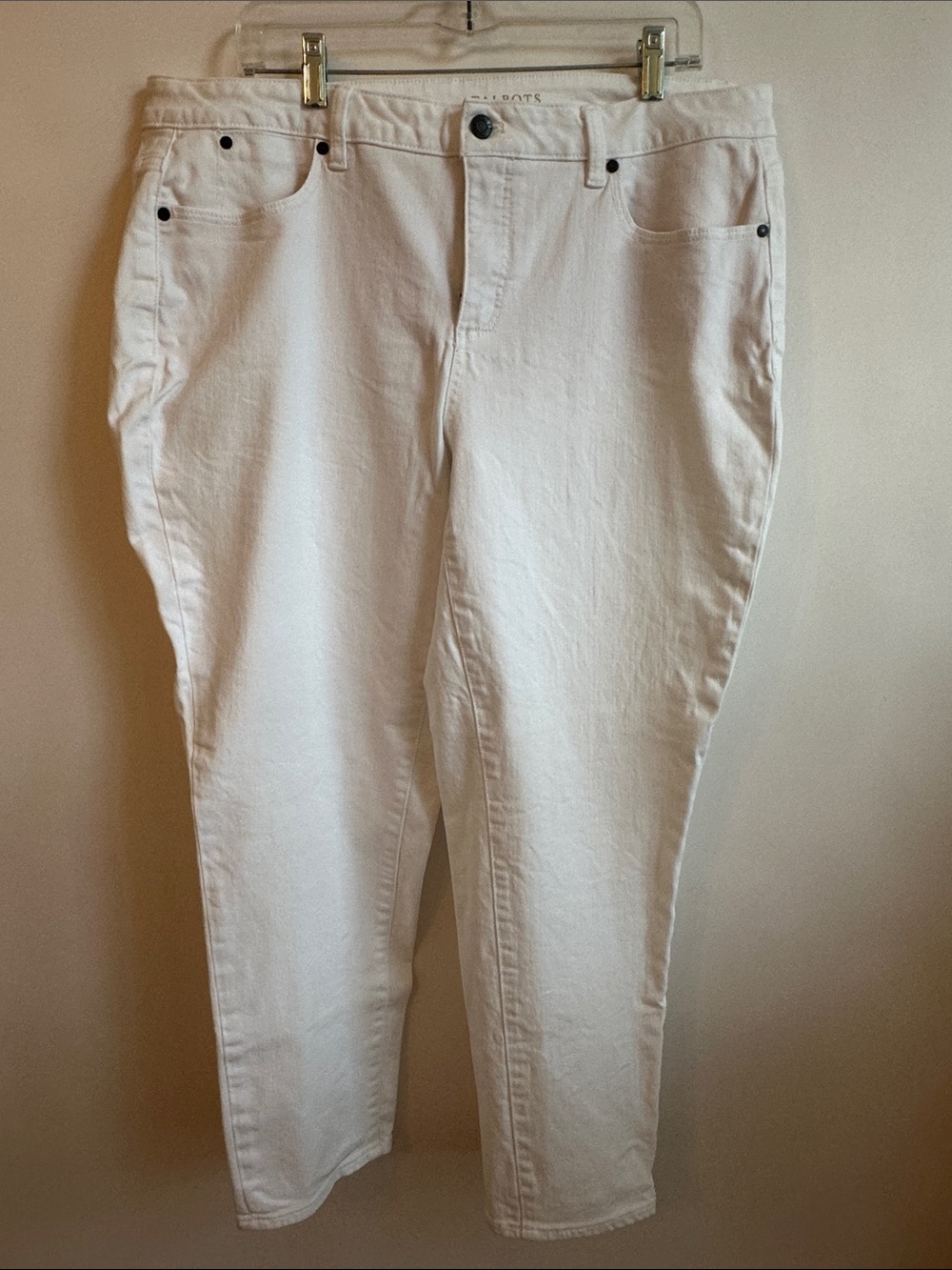 Talbots White Cropped Straight-Leg Ankle Jeans